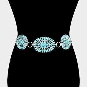 Turquoise Oval Statement Belt